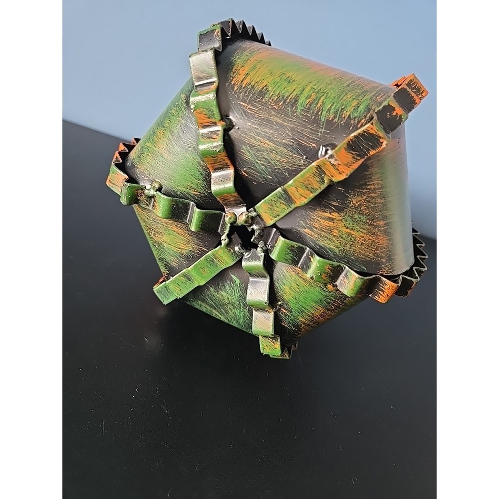 Metal Fall Harvest Pumpkin with Leaves ~ Tabletop‎ Centerpiece Home Decor - Picture 8 of 10